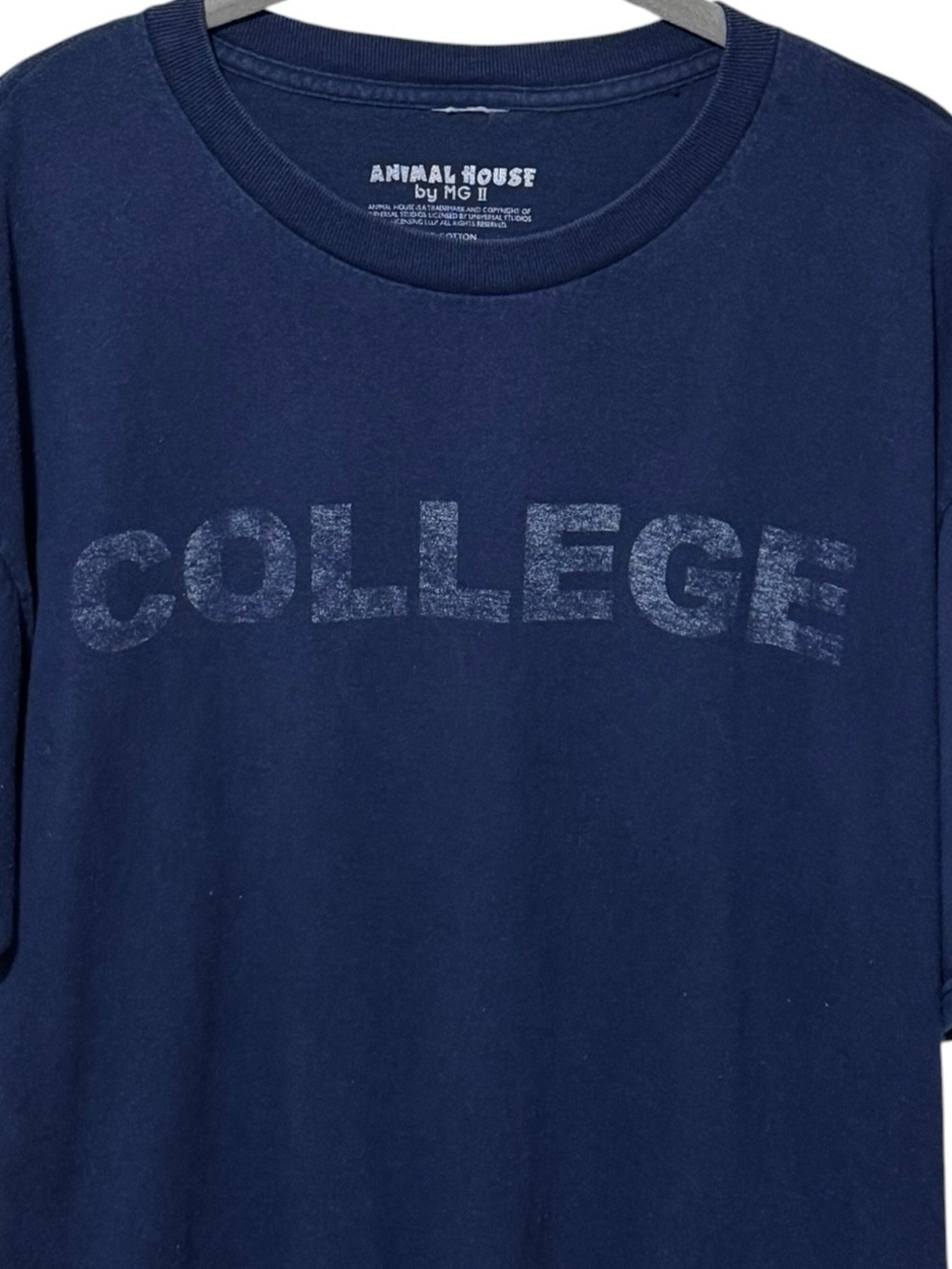 ANIMAL HOUSE College Graphic T-Shirt XL 23” p2p Navy - Picture 5 of 7